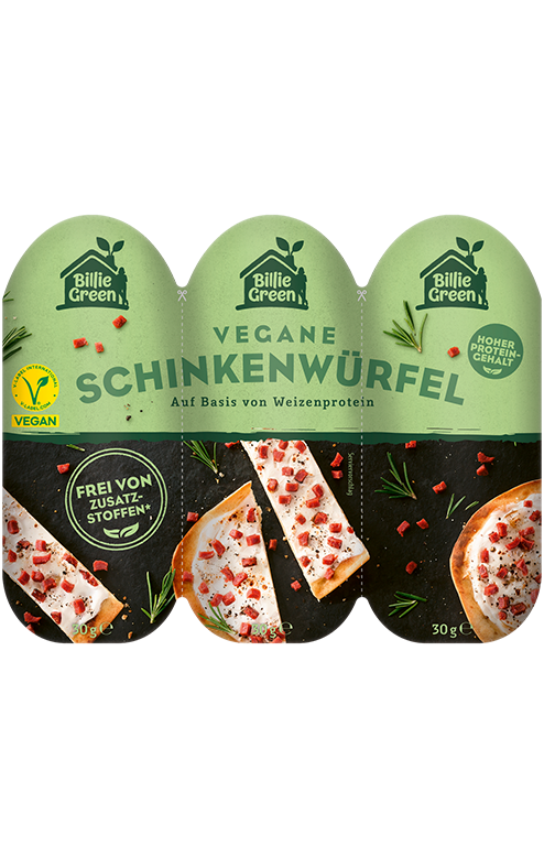 Produktabbildung vegane Schinkenwürfel von Billie Green